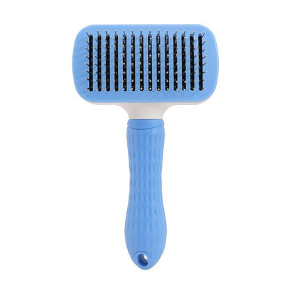 Cat Self-Cleaning Comb Stainless Steel Dog Comb Hair Brush One Key To Remove Floating Artifact  -  - Pets Crazy Shops -