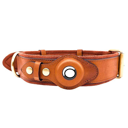 Location Tracker First Layer Leather Dog Pet Collar  -  - Pets Crazy Shops -