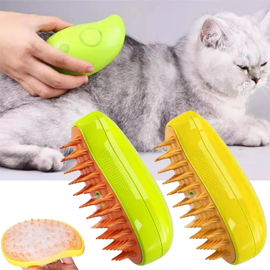 3 In 1 Cat Steam Brush Steamy Dog Brush Electric Spray Cat Hair Brushes For Massage Pet Grooming Comb Hair Removal Combs  -  - Pets Crazy Shops -
