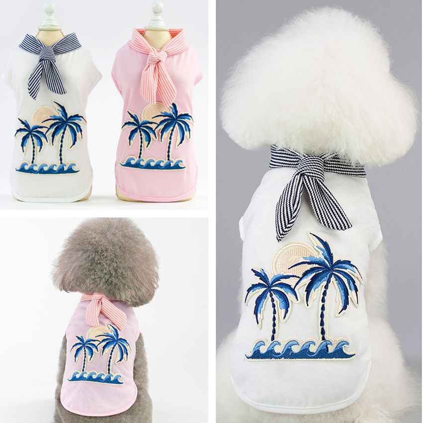 Coconut tree embroidery from pet clothing  -  - Pets Crazy Shops -