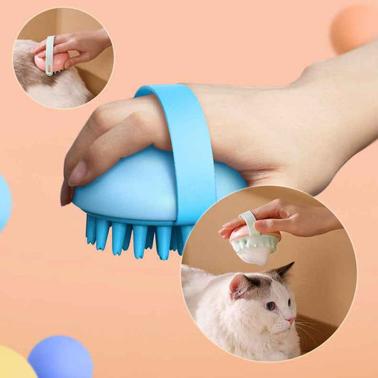 Pet Silicone Bath Massage Scrub Bath Brush For Cats And Dogs  -  - Pets Crazy Shops -