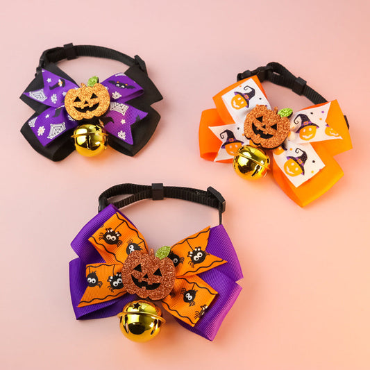 Pet Cat Dog Pumpkin Bow Tie Big Bell Decorations  -  - Pets Crazy Shops -
