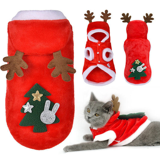 Pet flannel elk christmas clothes  -  - Pets Crazy Shops -