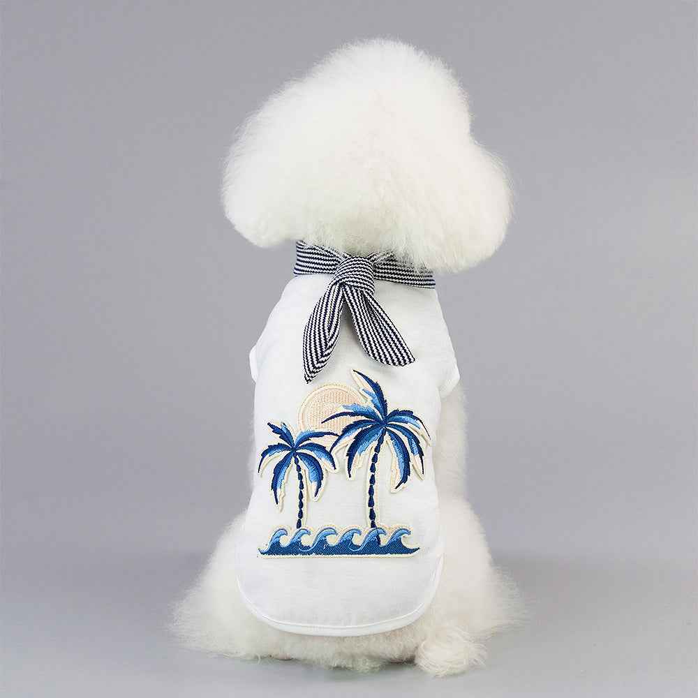 Coconut tree embroidery from pet clothing  -  - Pets Crazy Shops -