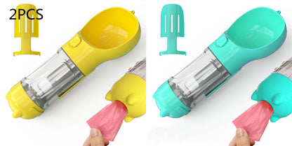 3-in-1 Portable Dog Water Bottle | Feeder Bowl & Waste Bag Dispenser