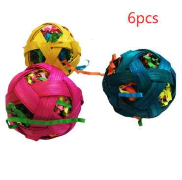Natural Bamboo Woven Toy Ball Feeding Foraging Toy  -  - Pets Crazy Shops -