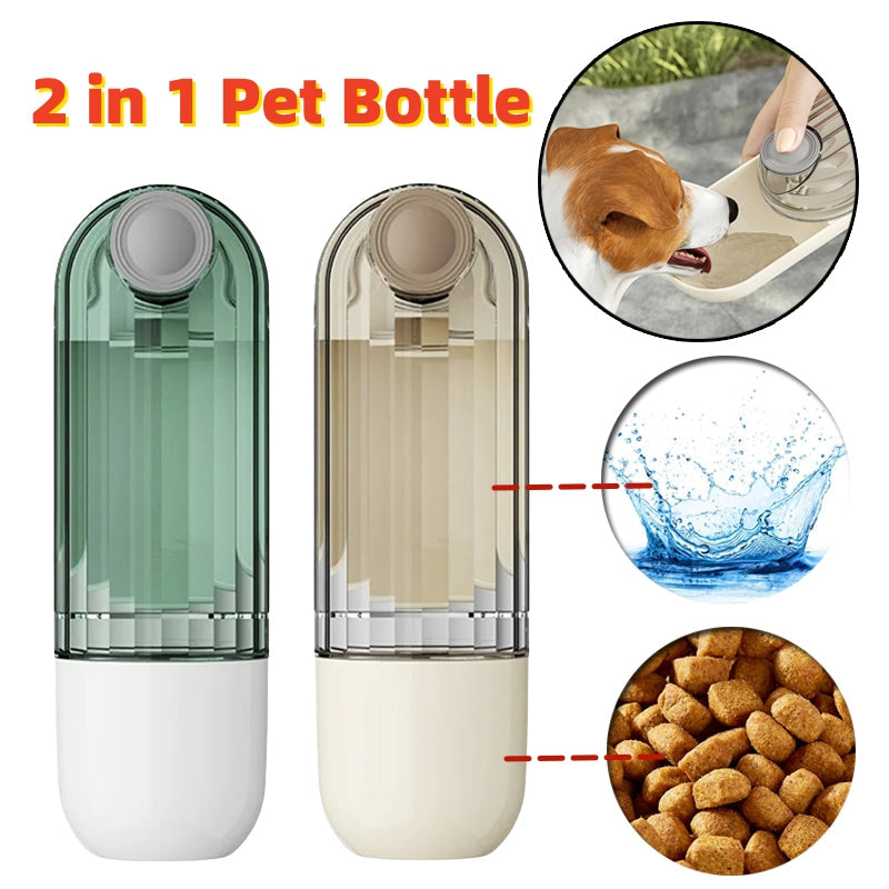 2 In 1 Pet Water Cup Segment Design Green Dog Walking Portable Drinking Cup Dog Feeding Supplies Pet Supplies Dog Walking Water Feeder Pets Products  -  - Pets Crazy Shops -