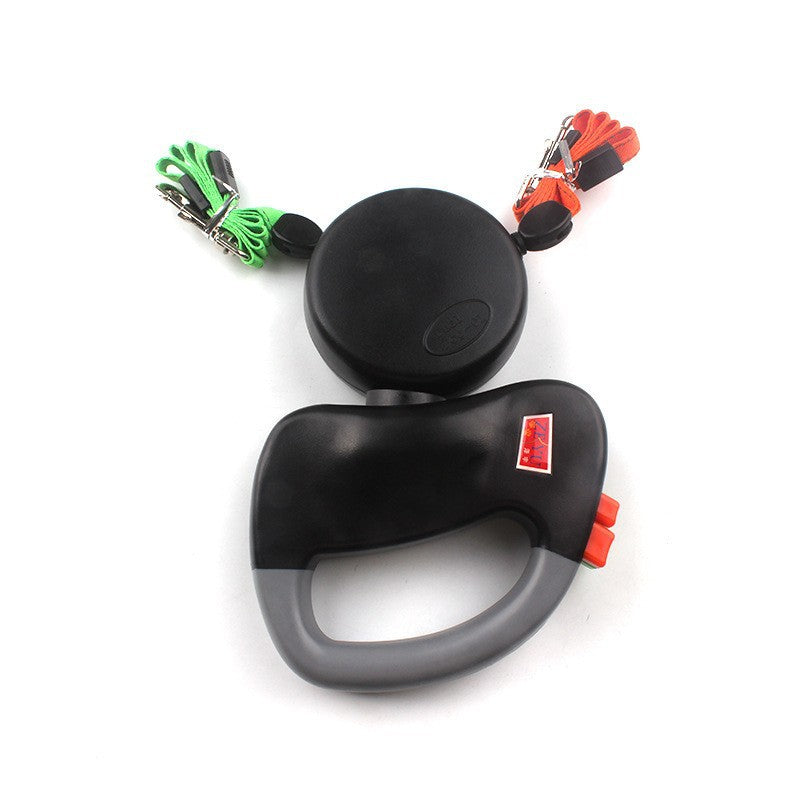 One-to-two Double-headed Pet Hand Holding Rope Retractable  -  - Pets Crazy Shops -