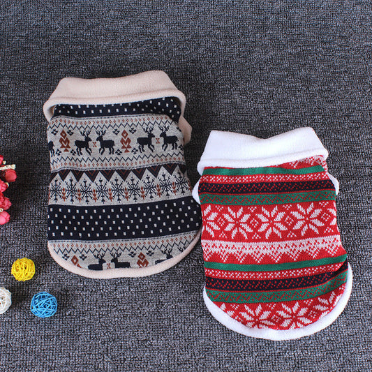 Dog Christmas Fall Winter Cotton Sweater  -  - Pets Crazy Shops -