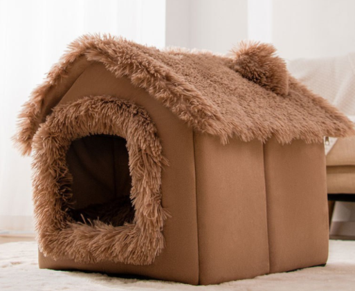 Foldable Dog House Pet Cat Bed Winter Dog Villa Sleep Kennel Removable Nest Warm Enclosed Cave Sofa Pets Supplies  -  - Pets Crazy Shops -