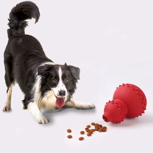 Rubber Treat Dispensing Gourd Dog Toy | Bite-Resistant Teeth Cleaning | Red & Yellow  -  - Pets Crazy Shops -