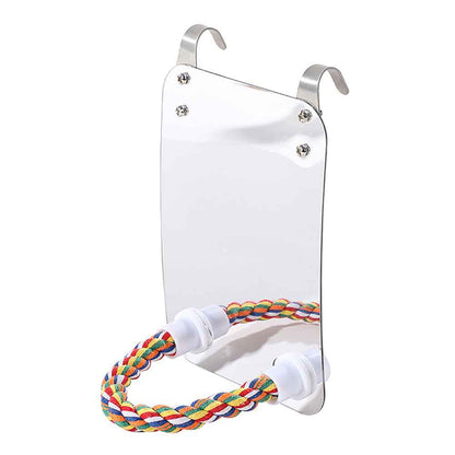 Parrot Toy Acrylic Bird With Mirror  -  - Pets Crazy Shops -