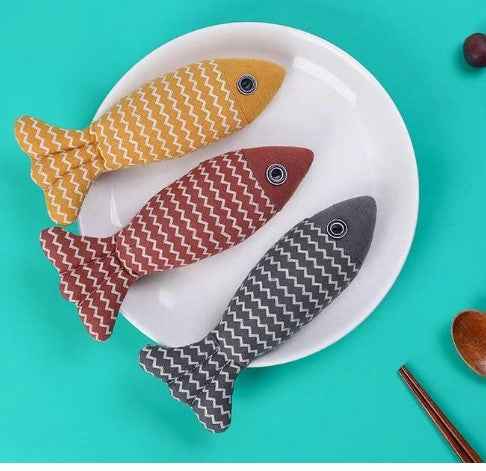 Cat Toy Funny Cat Linen Fish Pillow Self-hey Cat  -  - Pets Crazy Shops -