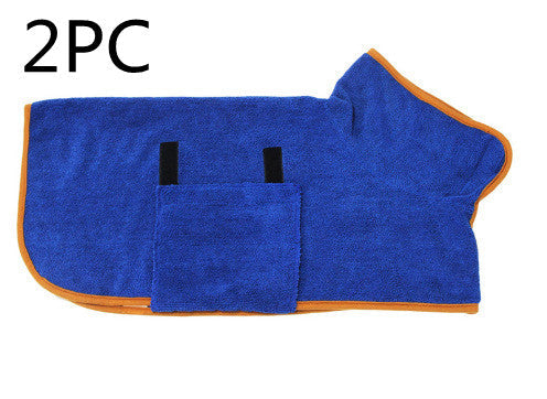Absorbent Pet Bathrobe With Waist-wrapped Microfiber  -  - Pets Crazy Shops -