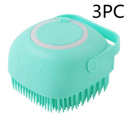 Silicone Pet Bath Brush | With Shampoo Dispenser