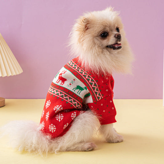 Christmas Tree Elk Christmas Dog Sweater  -  - Pets Crazy Shops -