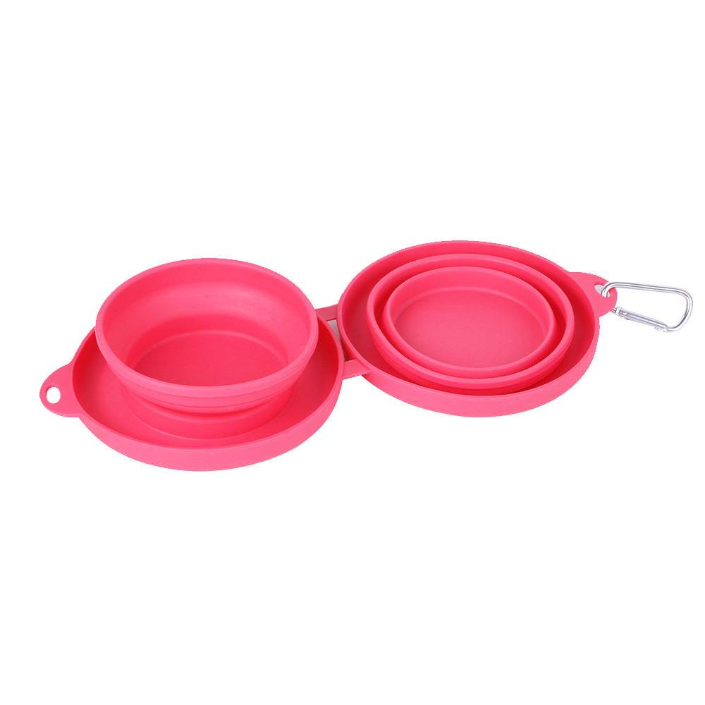 Collapsible Double Silicone Pet Bowl | Non-Slip Mat | 3 Colours