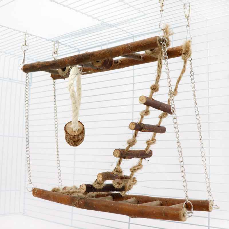 Suspension Bridge Wooden Ladder Bridge Climbing Frame Toy  -  - Pets Crazy Shops -