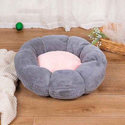 Autumn Winter Plus Velvet Thick Round Flower Cat Litter Kennel  -  - Pets Crazy Shops -