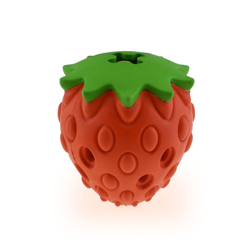 Pet Toy Chew Resistant Strawberry Leak Food Ball Pet Supplies Dog And Cat Toys  -  - Pets Crazy Shops -
