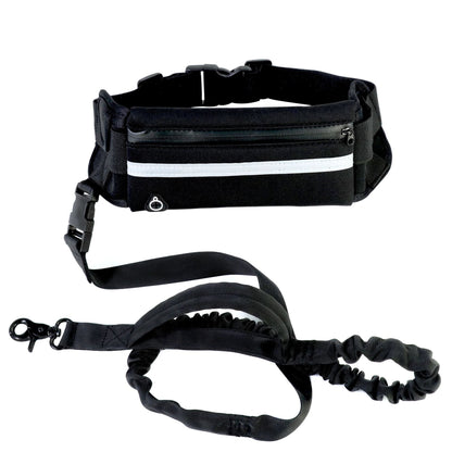 Hands Free Dog Leash Pet Walking And Training Belt With Shock Absorbing Bungee Leash For Up To 180lbs Large Dogs Phone Pocket And Water Bottle Holder  -  - Pets Crazy Shops -