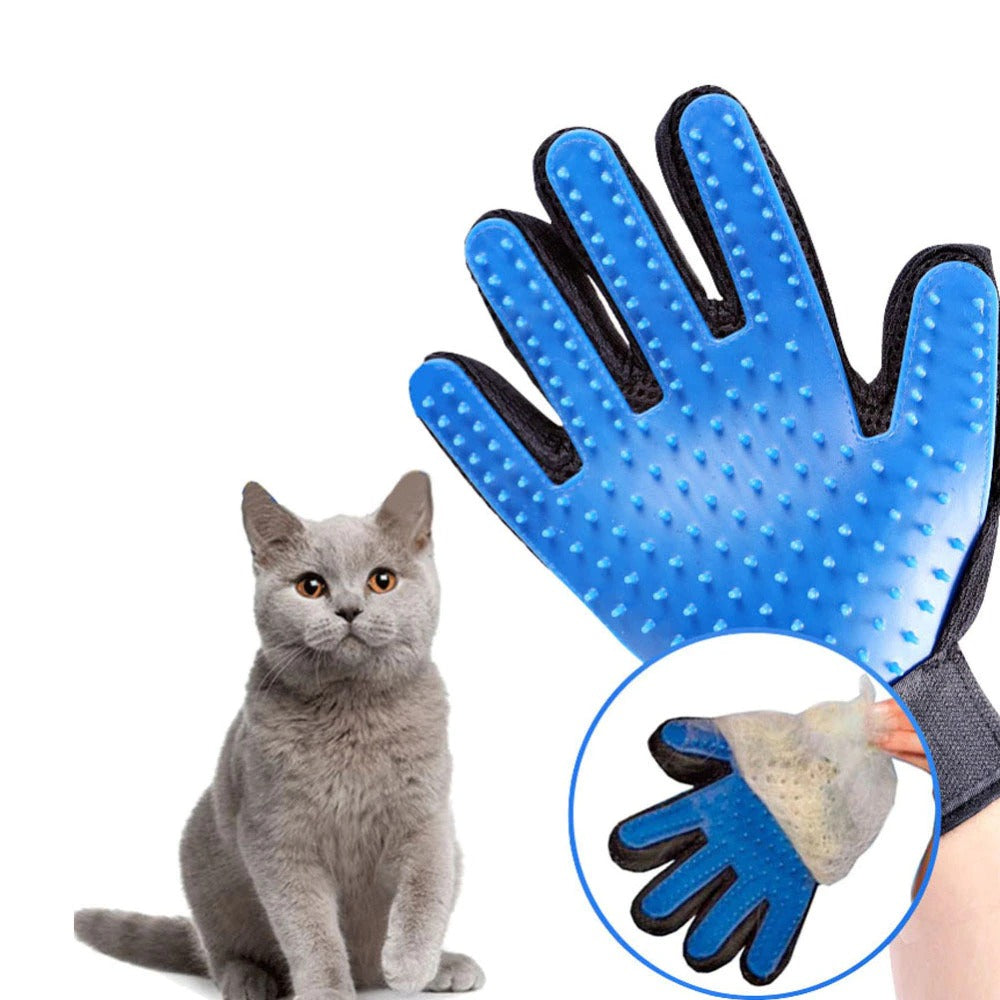 Pet Grooming & Deshedding Glove | Dog & Cat Hair Removal Massage Glove