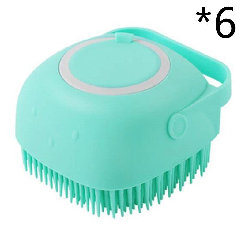 Silicone Pet Bath Brush | With Shampoo Dispenser