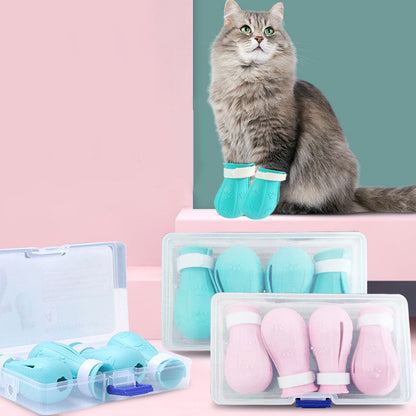 Adjustable Cat Foot Claw Cover Anti-Scratch Prickly Nail Glove Cat Boots For Cats Only, Anti-Scratch Cat Feet Claw Covers Adjustable Prickly Anti-Off Shoes Nail Glove  -  - Pets Crazy Shops -
