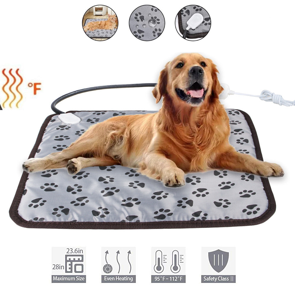 Pet Heating Pad For Dog Cat Heat Mat Indoor Electric Waterproof Dog Heated Pad With Chew Resistant Cord Winter Pet Blanket Warmer  -  - Pets Crazy Shops -