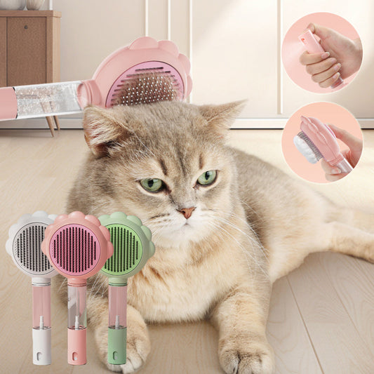 2 In 1 Self Cleaning Dog Brush Comb With Spray Pets Grooming Hair Remover Combs Brush Floating Hair Pet Grooming Brush Pet Products  -  - Pets Crazy Shops -