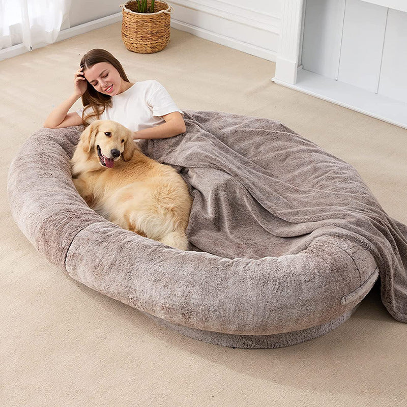 Large Human Short Plush Dog Bed  -  - Pets Crazy Shops -