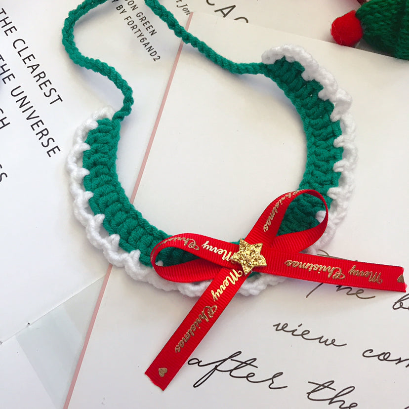 Wool Pet Collar Hand Woven Collar Christmas Pet Accessories  -  - Pets Crazy Shops -