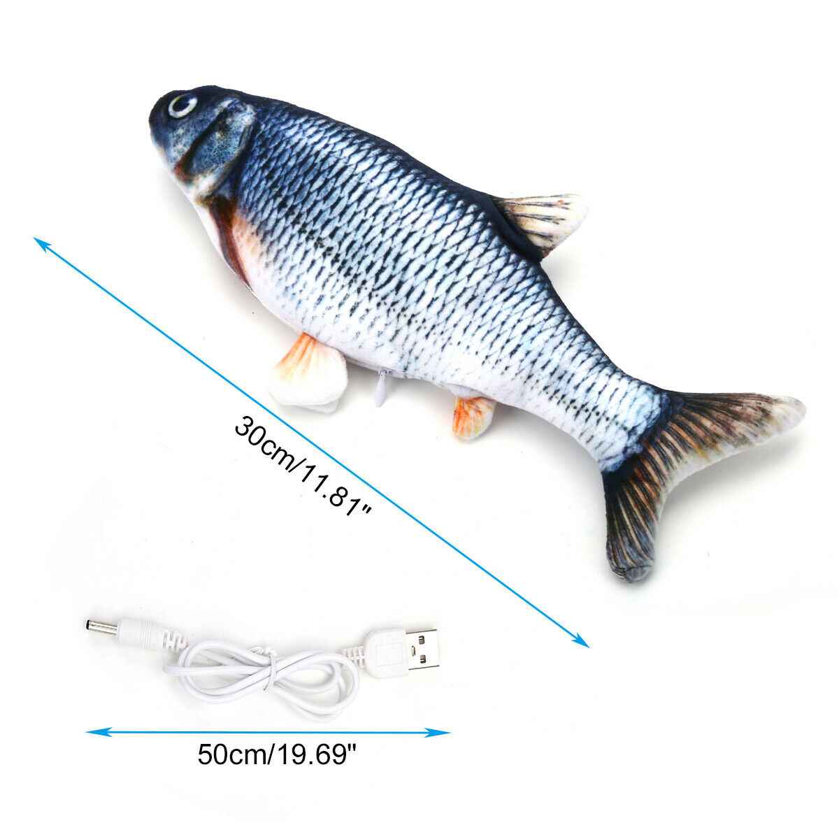Pet Soft Electronic Fish Shape Cat Toy Electric USB Charging Simulation Fish Toys Funny Cat Chewing Playing Supplies Dropshiping  -  - Pets Crazy Shops -