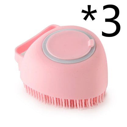Silicone Pet Bath Brush | With Shampoo Dispenser