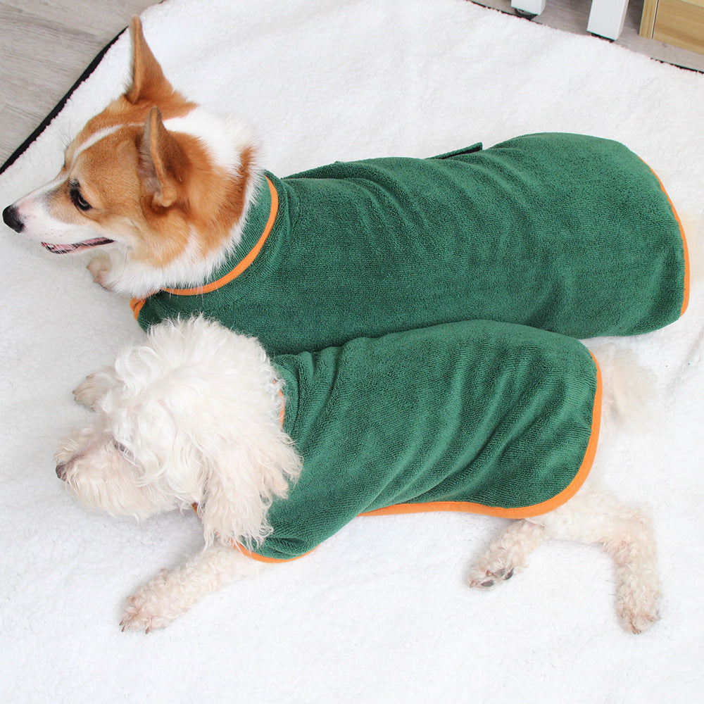 Absorbent Pet Bathrobe With Waist-wrapped Microfiber  -  - Pets Crazy Shops -