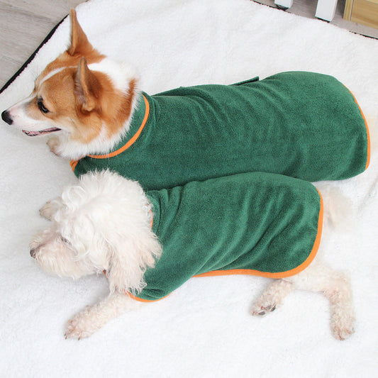 Absorbent Pet Bathrobe With Waist-wrapped Microfiber  -  - Pets Crazy Shops -