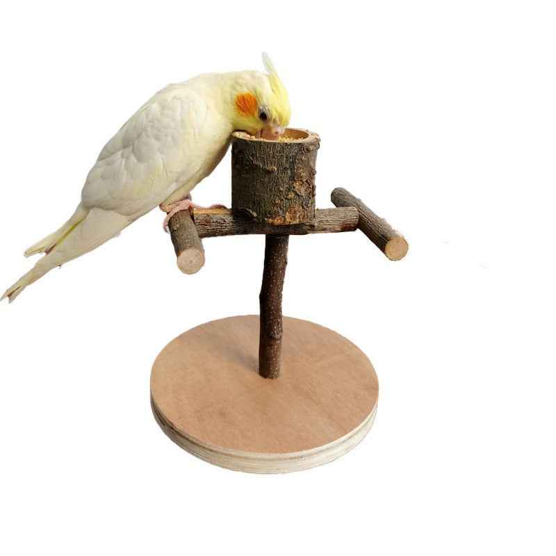 Solid Wood Parrot Station Frame Training Bird Shelf Parrot Toys  -  - Pets Crazy Shops -