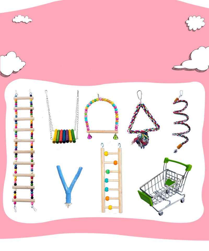 Parrot Bird With Toy Supplies Swing Ring Aerial Ladder Climbing Ladder  -  - Pets Crazy Shops -