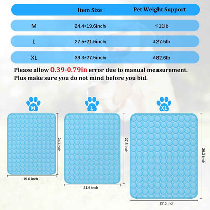 Pet Cooling Mat Cool Pad Cushion Dog Cat Puppy Blanket For Summer Sleeping Bed Dog Cooling Bed Pet Cooling Mat  -  - Pets Crazy Shops -