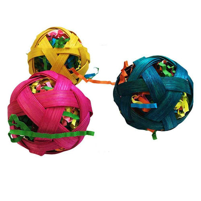 Natural Bamboo Woven Toy Ball Feeding Foraging Toy  -  - Pets Crazy Shops -