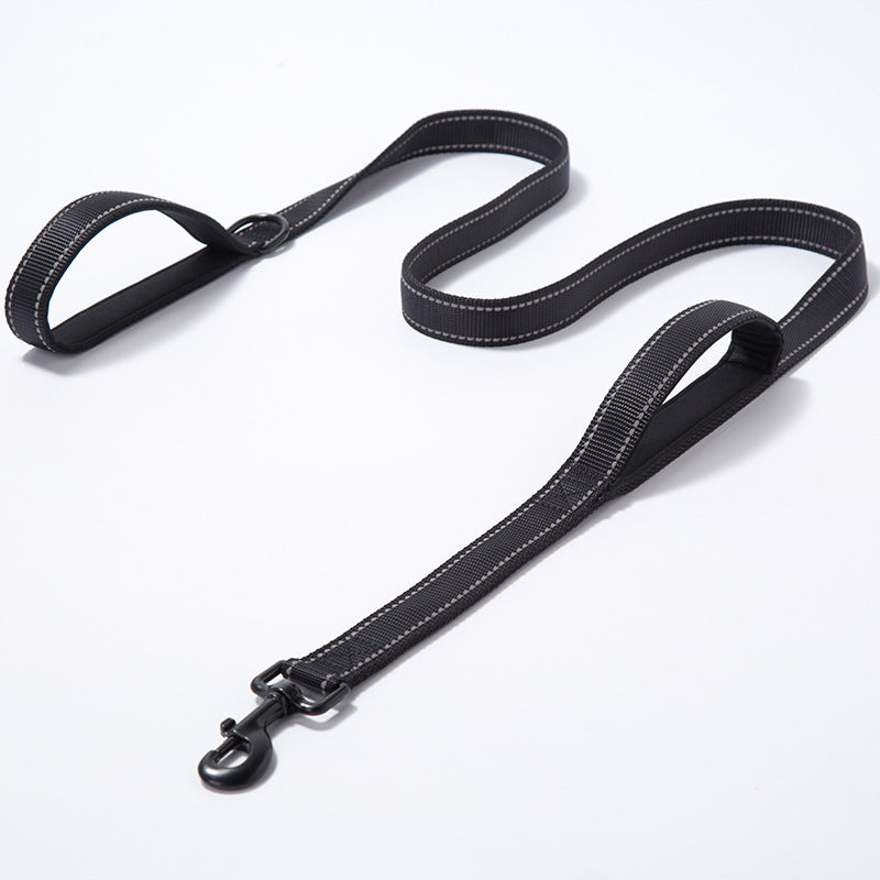 Pet Products Leash Leash Nylon Double Thickened Reflective Dog Leash  -  - Pets Crazy Shops -