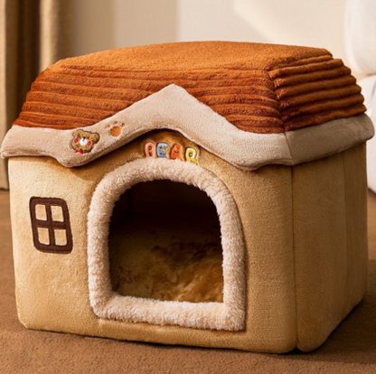 Foldable Dog House Pet Cat Bed Winter Dog Villa Sleep Kennel Removable Nest Warm Enclosed Cave Sofa Pets Supplies  -  - Pets Crazy Shops -