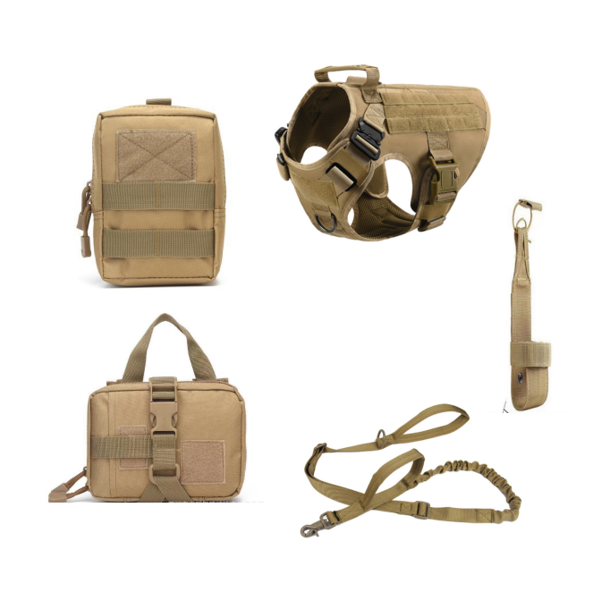Tactical Dog Harness Pet German Shepherd K9 Training Vest Dog Harness And Leash Set For All Breeds Dogs  -  - Pets Crazy Shops -