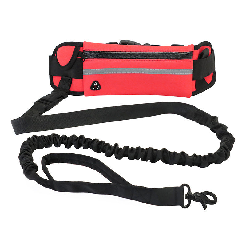 Hands Free Dog Leash Pet Walking And Training Belt With Shock Absorbing Bungee Leash For Up To 180lbs Large Dogs Phone Pocket And Water Bottle Holder  -  - Pets Crazy Shops -