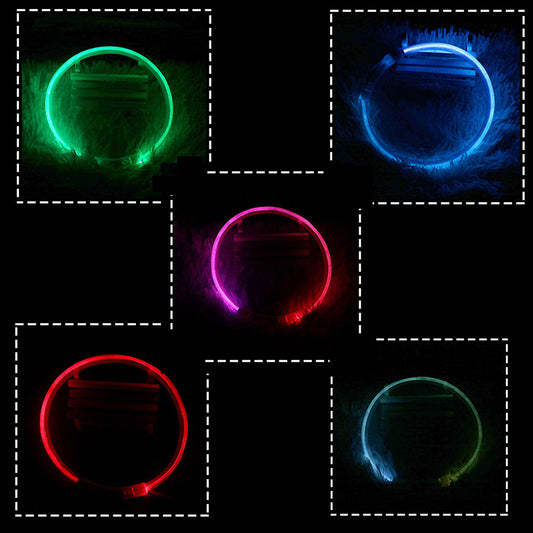 USB Rechargeable Pet Luminous Collar Three Flashing Modes  -  - Pets Crazy Shops -