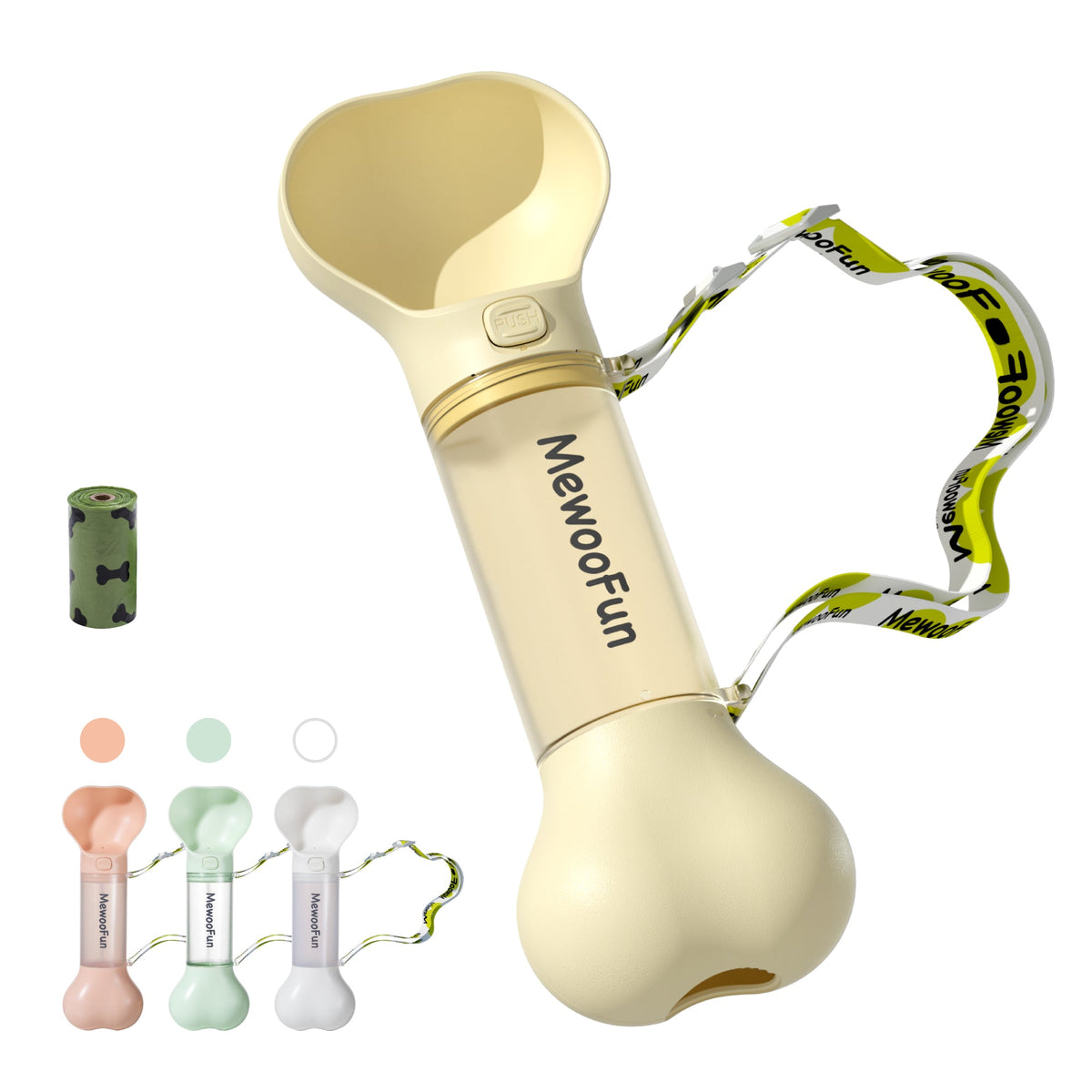 Mewoofun Pet Dog Water Bottle Feeder Bowl 2 in 1 Leak Proof Portable Food Bottle Pets Outdoor Travel Drinking Include Poop Bag  -  - Pets Crazy Shops -