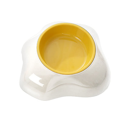 Egg-shaped Pet Bowl Drinking Water Single Bowl Double Bowl Dog Bowls Cute Pet Feeding Bowl Egg Yolk Shaped Food And Water Elevated Bowl Feeder  -  - Pets Crazy Shops -