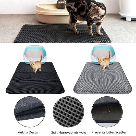 Double Layer Litter Cat Bed Pads Pet Cat Litter Mat Trapping Pets Litter Box Mat Pet Product Bed For Cats House Clean Mat  -  - Pets Crazy Shops -