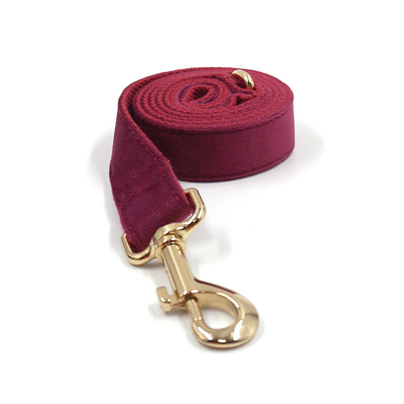 Soft Burgundy Velvet Pet Collar Dog Collar  -  - Pets Crazy Shops -