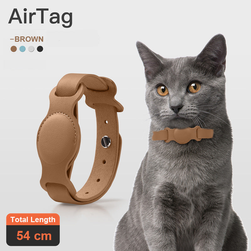 Anti-lost Device Cat And Dog Pet Collar Chain Leather Case  -  - Pets Crazy Shops -
